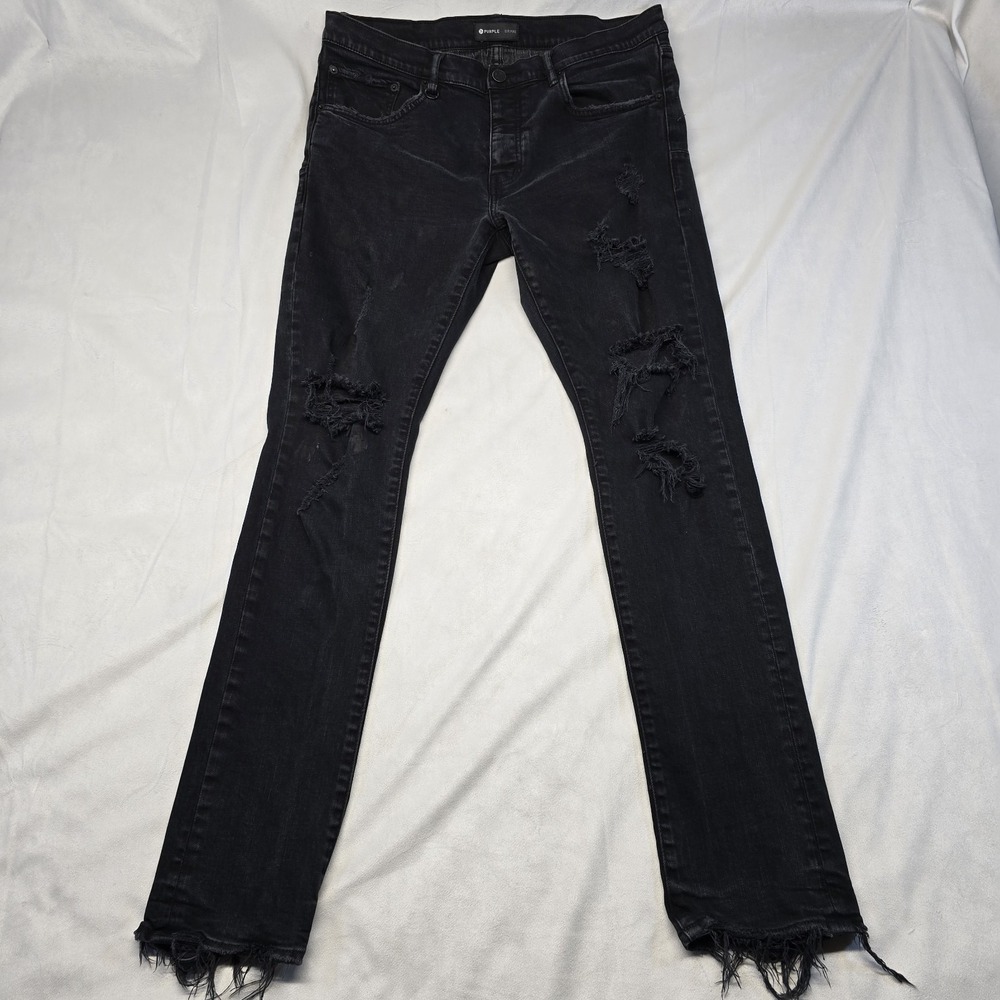 Purple Brand Jeans Style P001 Men Size 36x32 Black Distressed